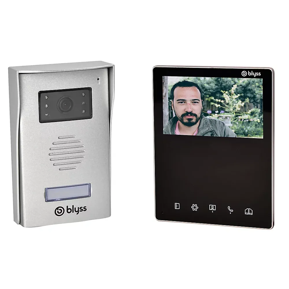 Blyss Visiophone-Ensemble interphone vidéo filaire et bouton pour l'extérieur Shelon