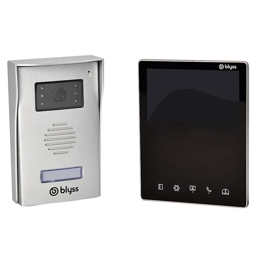 Blyss Visiophone-Ensemble interphone vidéo filaire et bouton pour l'extérieur Shelon