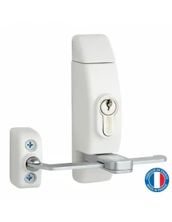 Thirard Entrebailleur à cylindre pour fenêtre, 118x130mm, blanc, 3 clés -