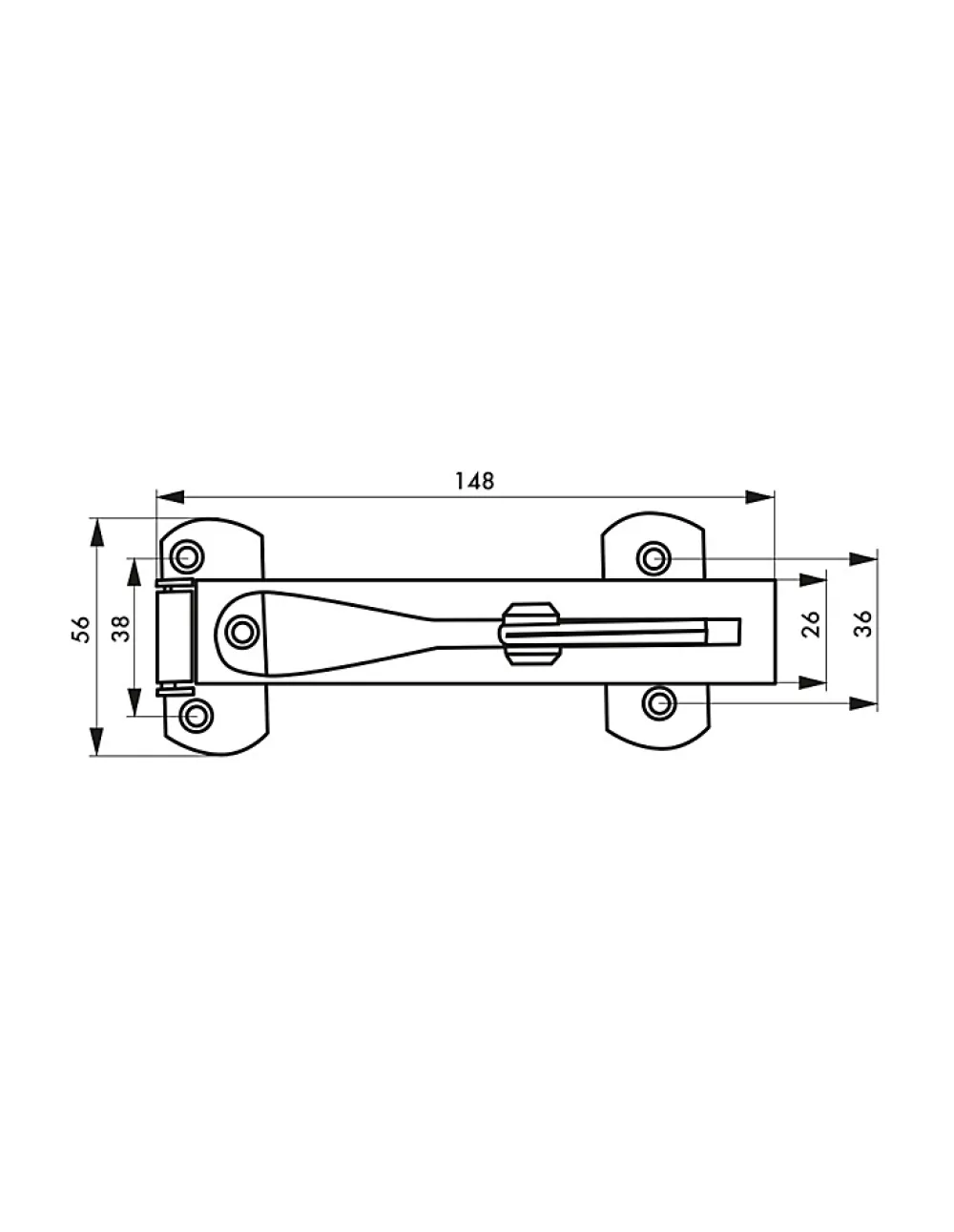 Thirard Entrebâilleur De Porte-Entrebailleur pour porte d'entrée, taquet d'arrêt, 148mm, chromé -