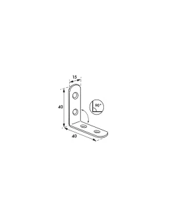 Thirard Equerre de chaise pour porte, 40x40x15mm, acier zingué -