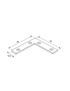 Thirard Equerre de fenêtre pour porte, 50x50x12,5mm, bouts carrés, acier zingué -