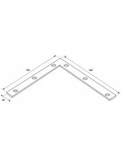 Thirard Equerre de fenêtre pour porte, 140x140x20mm, bouts carrés, acier zingué -