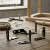 Diall Equerre De Fixation-4 Equerres de chaise Acier Noir l.14 x H.25 x P.25 mm