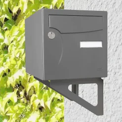 Renz Support De Boîte Aux Lettres-Equerres murales gris clair RAL 7037M
