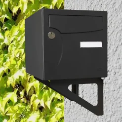 Renz Support De Boîte Aux Lettres-Equerres murales Noir mat RAL 9005MT