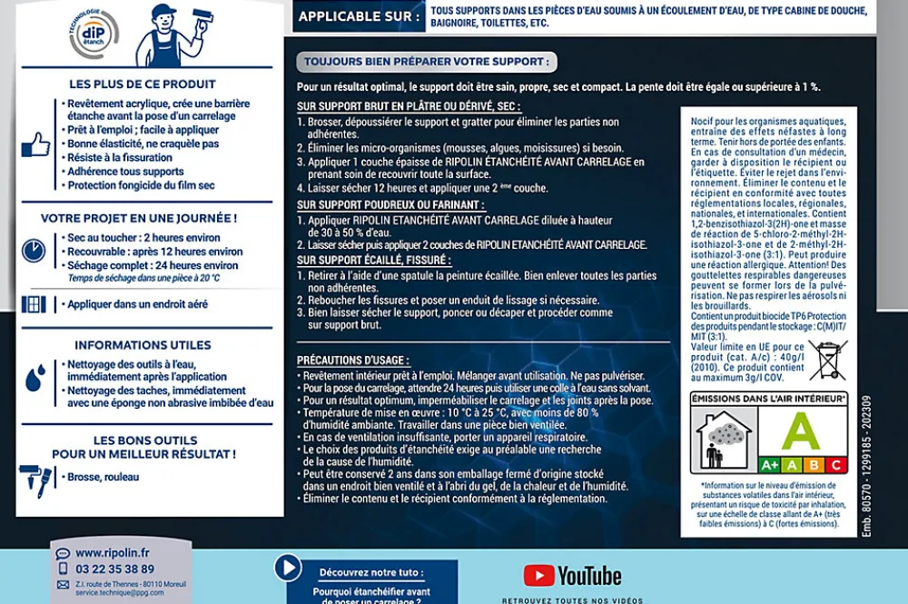Ripolin Etanchéité avant carrelage intérieur mat L