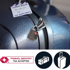 Master Lock Cadenas, Antivol-4695EURTAST Pack de 2 Cadenas à Clés TSA, Couleur Aléatoire, 3,8 x 2,3 x 1,1 cm