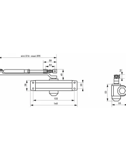 Thirard Ferme-Porte-Ferme-porte automatique hydraulique - 30kg, arrêt 90 degrés, laqué gris -
