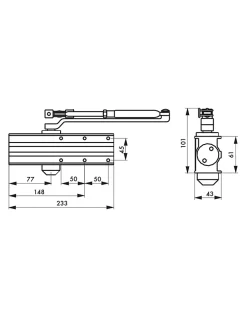 Thirard Ferme-porte automatique hydraulique Design force 3, bras coulissant, blanc -