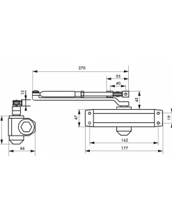 Thirard Ferme-porte automatique hydraulique force 3, noir -