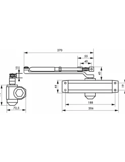 Thirard Ferme-porte automatique hydraulique force 4, argent -