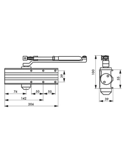 Thirard Ferme-porte automatique hydraulique Design force 3, argent -