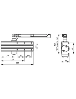 Thirard Ferme-Porte-Ferme-porte automatique hydraulique Design force 2 à 4, argent -