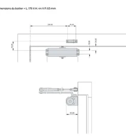 Autres Ferme-porte Bricard Blanc bras compas fermeture automatique jusqu à 60 kg Force 3