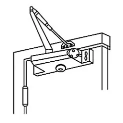 Diall Ferme-porte argent pour porte 46 à 65 kg réversible