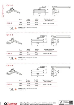 Hardwarexchange Ferme portes haute performance premium, Force réglable de 4 à 5, corps en Aluminium argent.