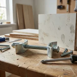 Diall Ferrure-2 ferrures d'assemblage de plan de travail Ø6 x L.65 mm acier zingué
