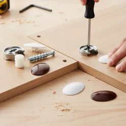 Diall Ferrure-2 ferrures d'assemblage + Goujon ø25 x H. 12 mm