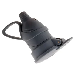 Zenitech Fiche Électrique-Fiche femelle à clapet 16A 2P+T - Gris -