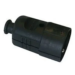 Diall Fiche femelle droite 16A noir glossy