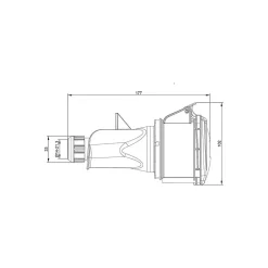 Ide Interrupteur Étanche-Fiche Femelle Tétrapolaire 32a 3p+n+t 380v - 5 Broches - étanche Ip44 -