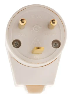 Zenitech Fiche Électrique-Fiche mâle 20A coudée 2 P+T - Blanc -