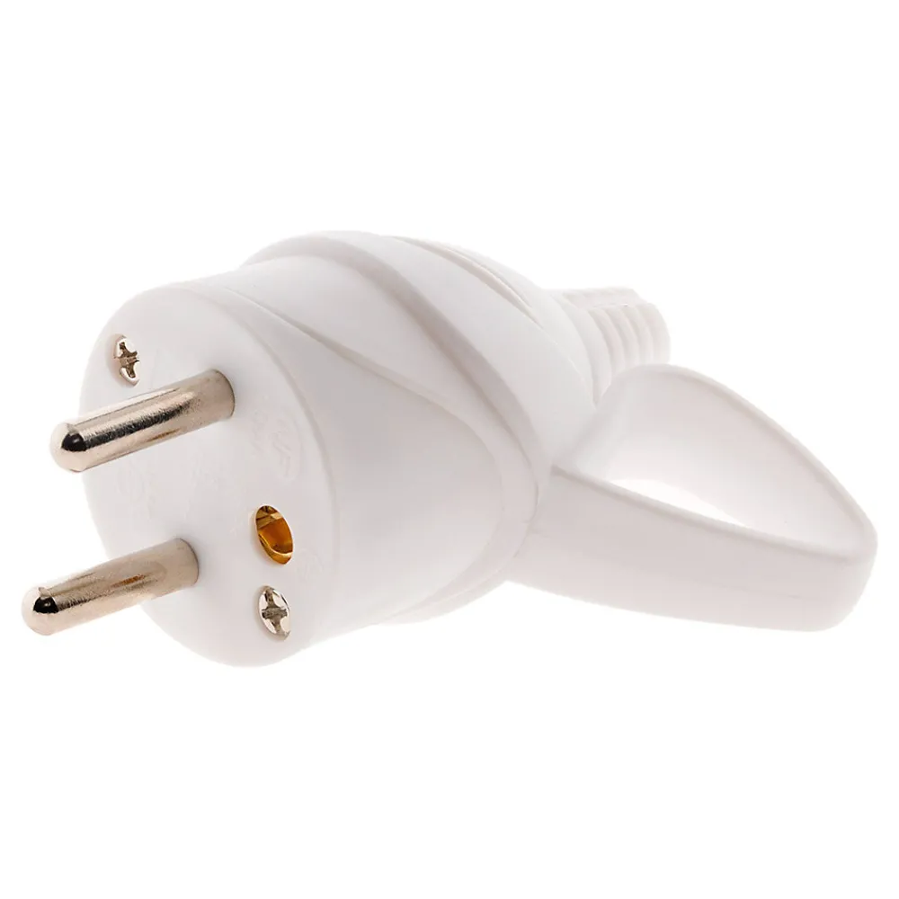 Zenitech Fiche mâle anneau -16A 2P+T - Blanc -