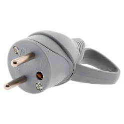 Zenitech Fiche Électrique-Fiche mâle anneau -16A 2P+T - Gris -