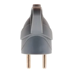 Zenitech Fiche Électrique-Fiche mâle anneau + ergot -16A 2P+T - Gris -