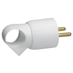 Legrand Fiche mâle 16A 2 P+T blanc avec anneau