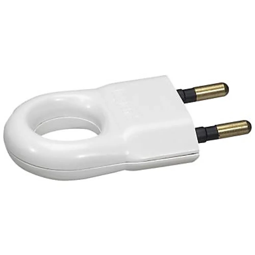 Legrand Fiche Électrique-Fiche mâle 6A 2 P+T blanc avec anneau