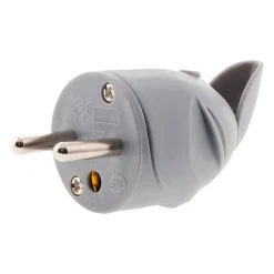 Zenitech Fiche mâle coudée 16A 2P+T - Gris -