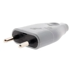 Zenitech Fiche Électrique-Fiche mâle 2P 6A - Gris -