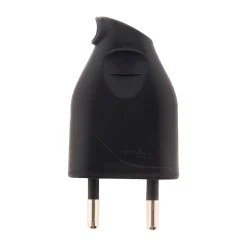 Zenitech Fiche Électrique-Fiche mâle 2P 6A latérale - Noir -