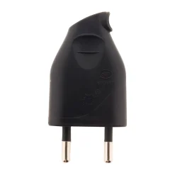 Zenitech Fiche Électrique-Fiche mâle 2P 6A latérale - Noir -