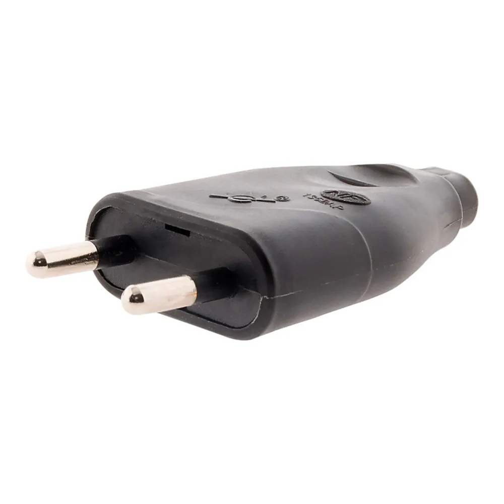 Zenitech Fiche mâle 2P 6A - Noir -