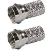 Erard Fiche 7 mm vendue par 2 - type F mâle à visser - connecteurs plaqués nickel -