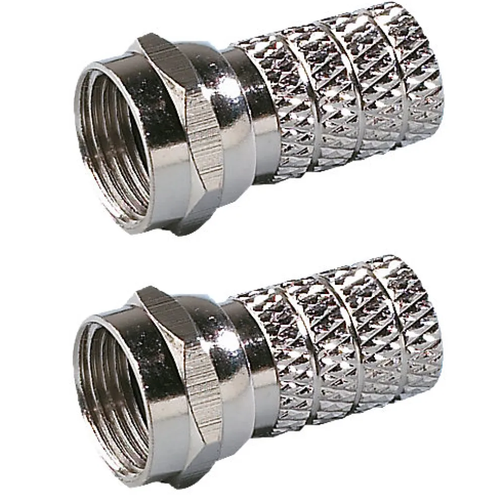 Erard Fiche 7 mm vendue par 2 - type F mâle à visser - connecteurs plaqués nickel -
