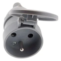 Zenitech Fiche Électrique-10 fiches femelles clapet 16A 2P+T gris
