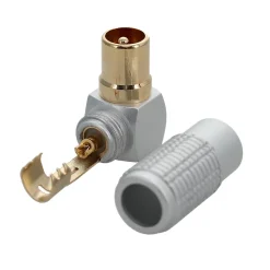 Erard Fiche TV 9.5 mm - Mâle coudée 90° à souder - connecteurs plaqués or -