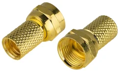 Diall Fiche TV Type F Mâle à câbler pour PF100/RG6 Blyss, Or - lot de 2