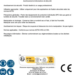 D-Work Écrou-20 Filets et 2 Ecrous Montés D. 22 x 200 mm - ASTM A193 et ASTM A194 - Brut -
