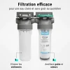 Sinea Adoucisseur D'Eau-Filtre à eau double 9' 3/4 + pack anti sédiments et odeurs filtration sous évier connexion 3/4'