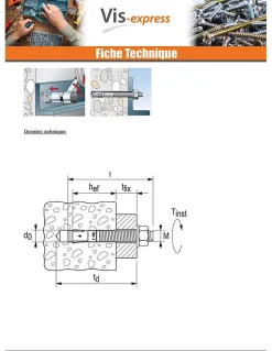 Fischer Goujon D'Ancrage-Ancrage FBN II 8X81 Filetée sur 49 Acier zingué - 1 pièce