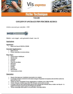 Fischer Ancrage FBN II 8X91 Filetée sur 59 Acier zingué - 1 pièce