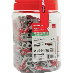O91 Fischer DUOPOWER - Set de chevilles 10 x 50 mm, 210 pièces avec vis