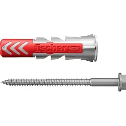 O91 Cheville Pour Plaque De Plâtre-Fischer DuoPower 10 x 50 A4 Set de chevilles nylon 10 pièces, vis 7 x 69 A4 incluses
