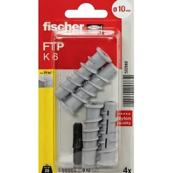 O91 Fischer FTP K6 Cheville pour béton cellulaire 50 mm, jeu de 4 + ProfiBit PH3