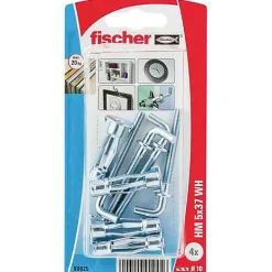 O91 Fischer HM 5 x 37 HM-H cheville métallique pour corps creux avec crochet coudé, 4 pièces